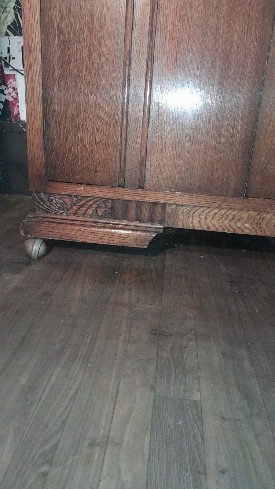 1930s Art Deco Medium Oak Tallboy/Linenpress With Doors And 2 Shelves photo buy