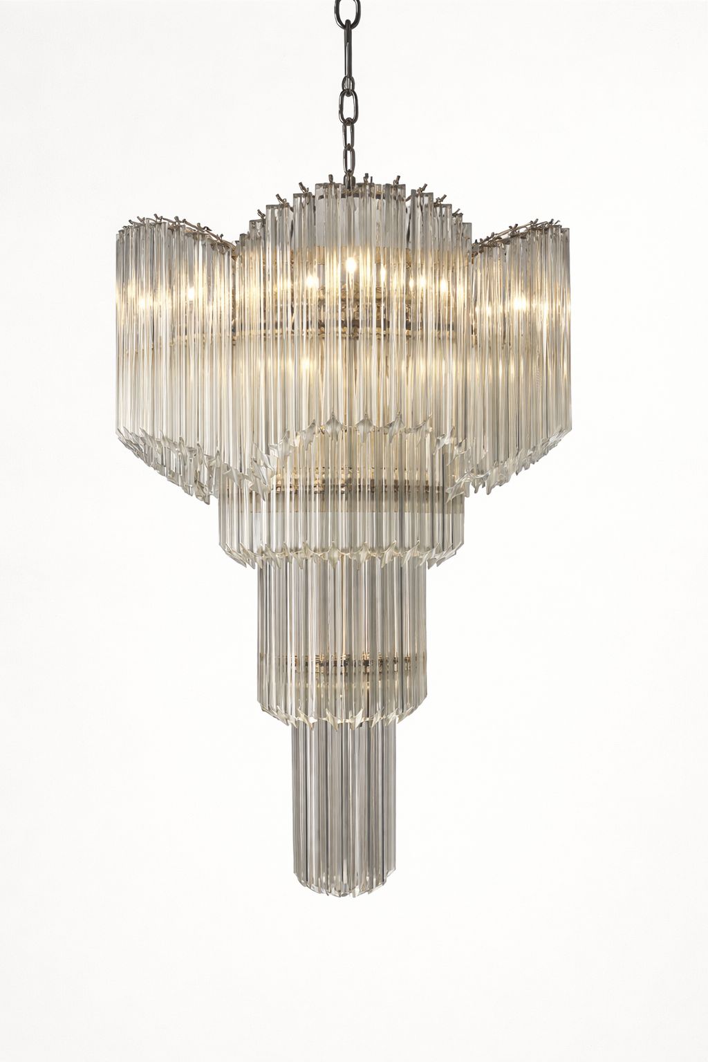 Murano Glass Sputnik Quadriedro Spyral Italian Chandelier In Decò Style photo vinterior