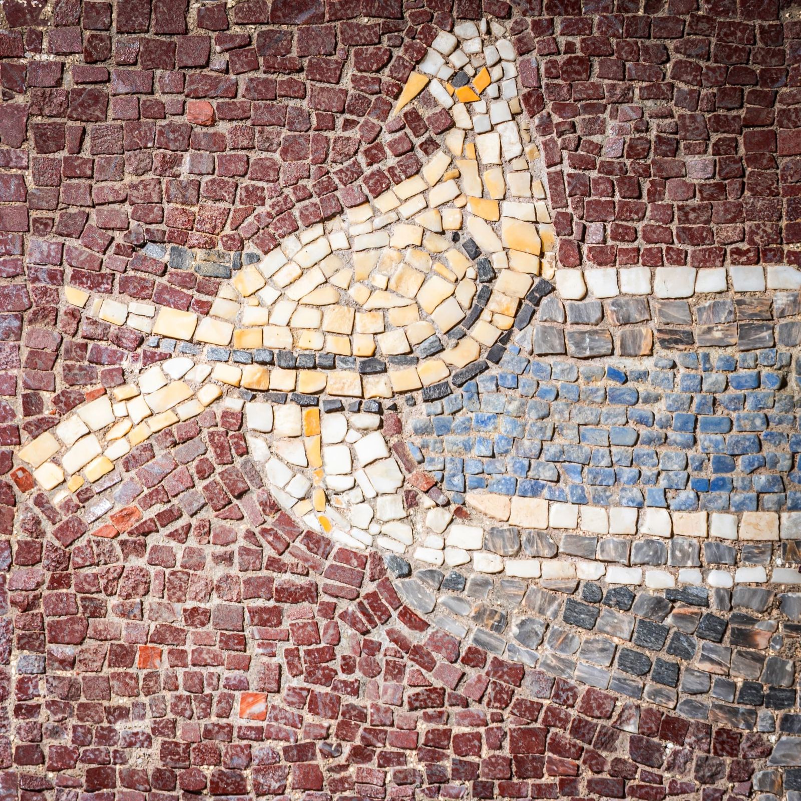 Mosaic Fragment After The “Doves Of Pliny,” Probably Italy, 20th Century