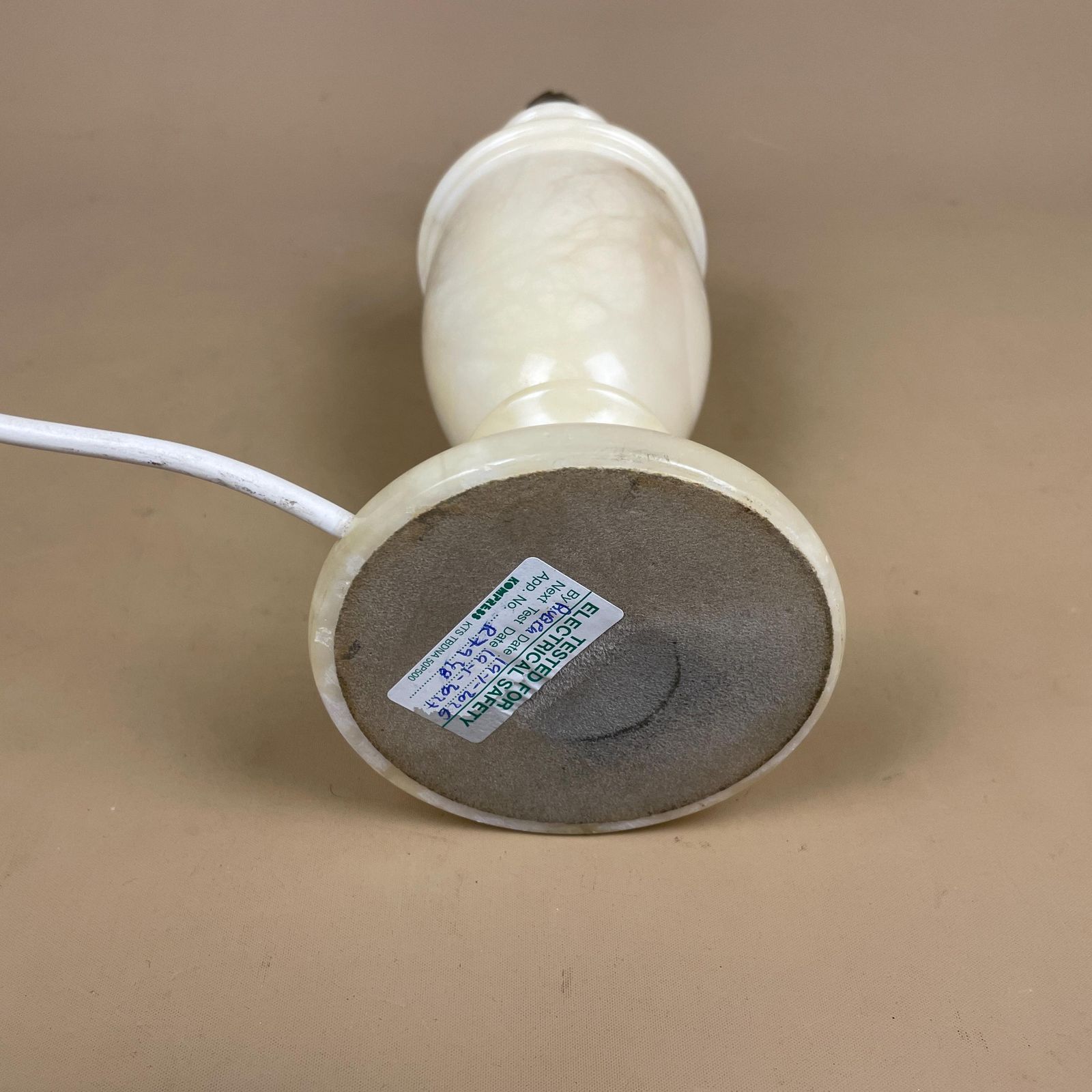 Antique Alabaster Onyx Marble Lamp Light Cream Grey Bedside Side Table Desk Marbled Patterned Vintage Downton Stone Heavy Classic Natural photo buy