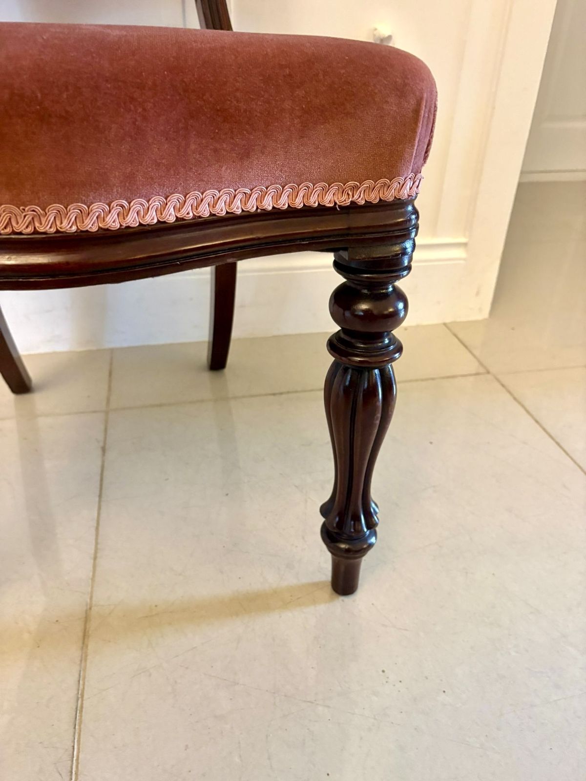 photo for sale Antique Set Of 6 Mahogany Dining Chairs With Tulip Legs