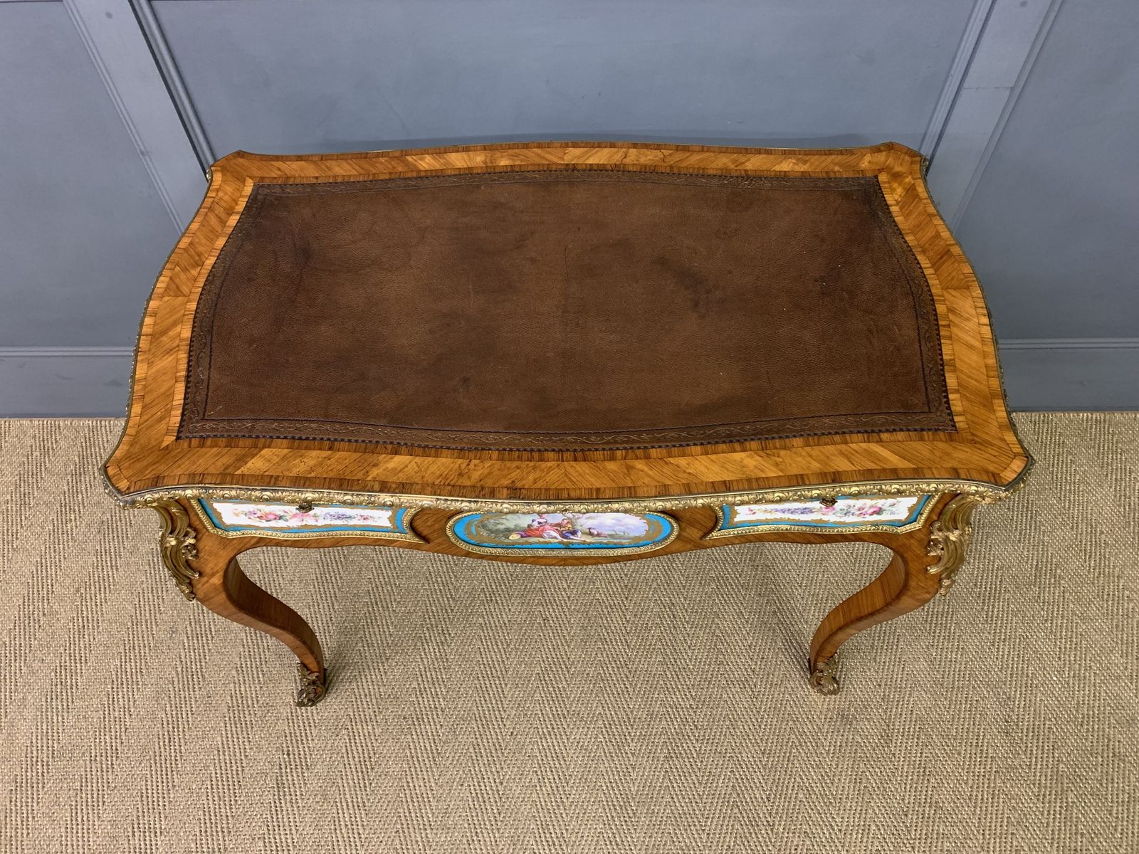 French Tulip Wood Bureau Plat, 1800s photo Furniture