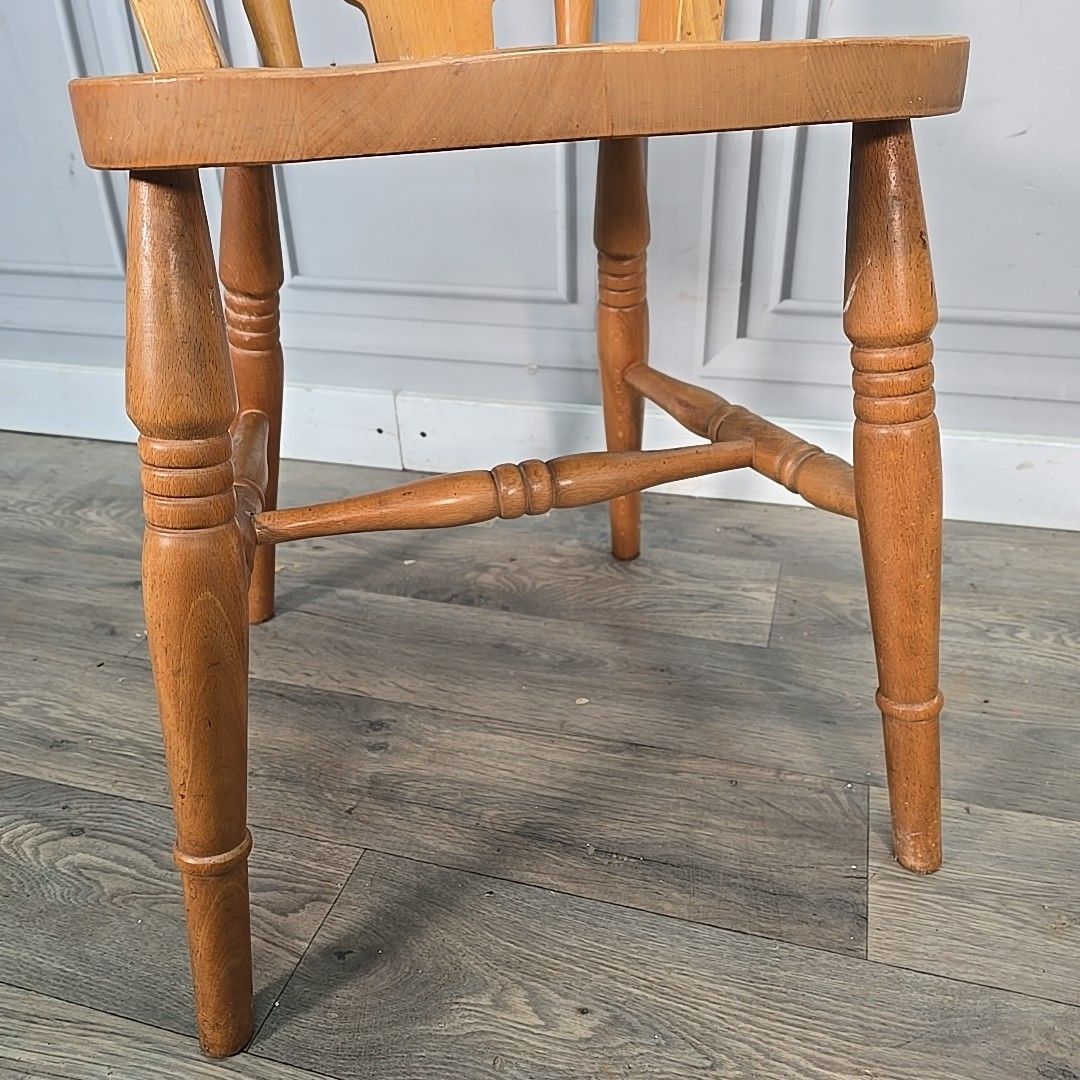 Furniture Antique Wooden Farmhouse Chairs Pair 2 Victorian Style Solid Turned Country photo