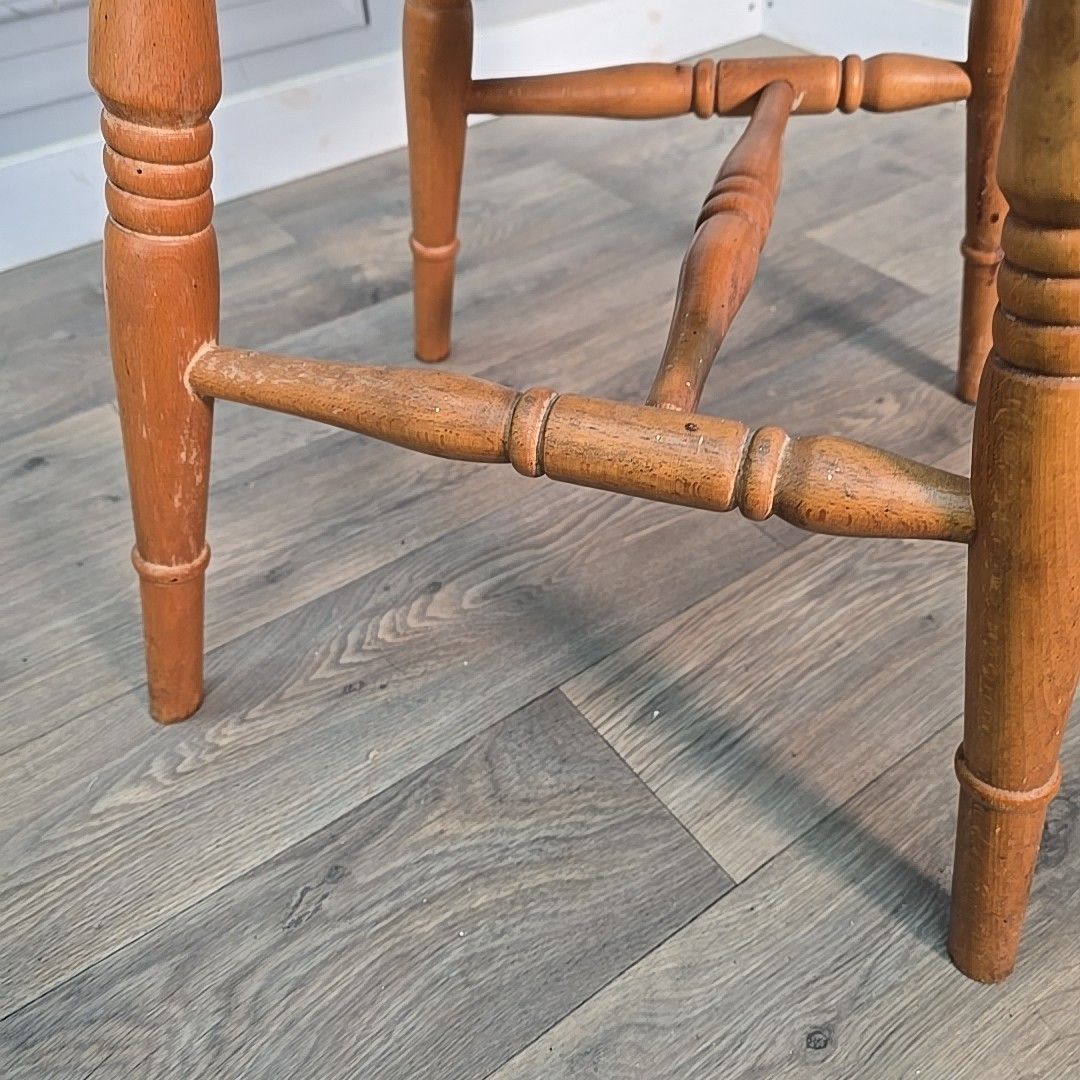 photo buy Antique Wooden Farmhouse Chairs Pair 2 Victorian Style Solid Turned Country