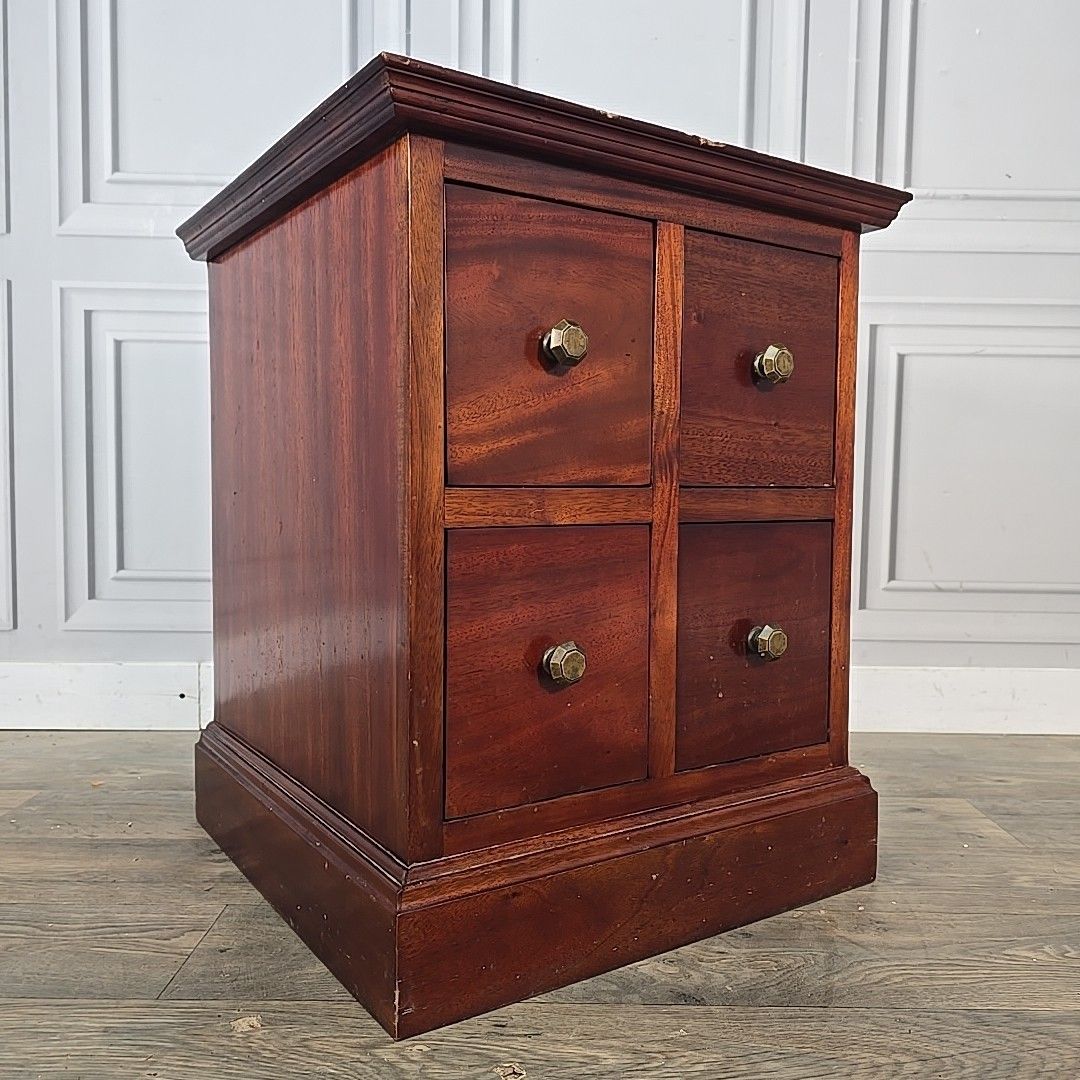 Vintage Mahogany Chest Drawers Small Cabinet Apothecary Bedside Table Wooden