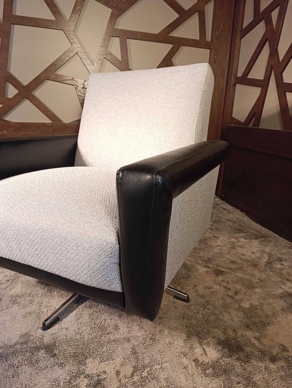 1950s Italian Style Swivel Lounge Chair, New Upholstery photo for sale