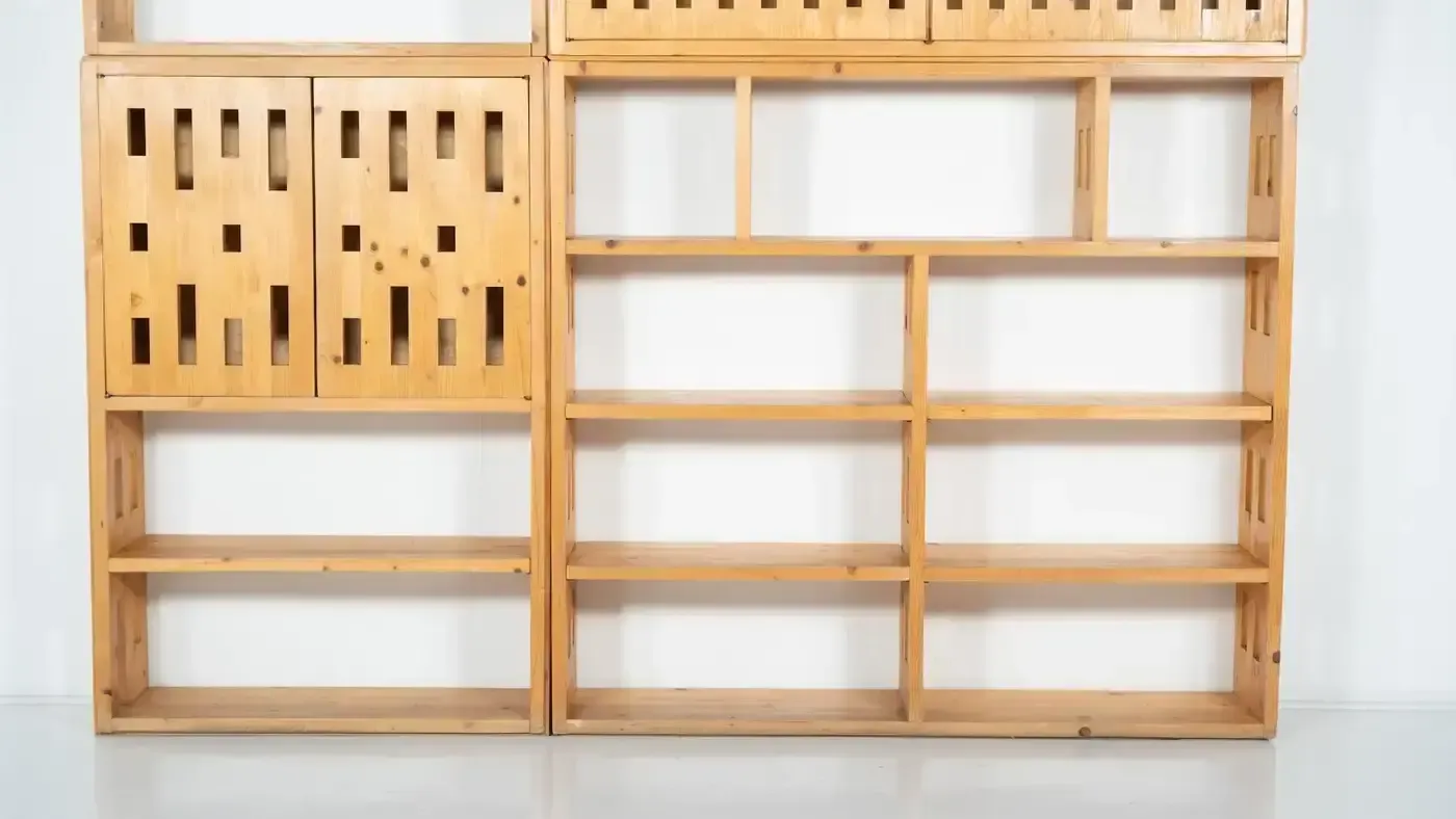 Mid Century Modern Pine Bookcase, Italy, 1970s photo Furniture