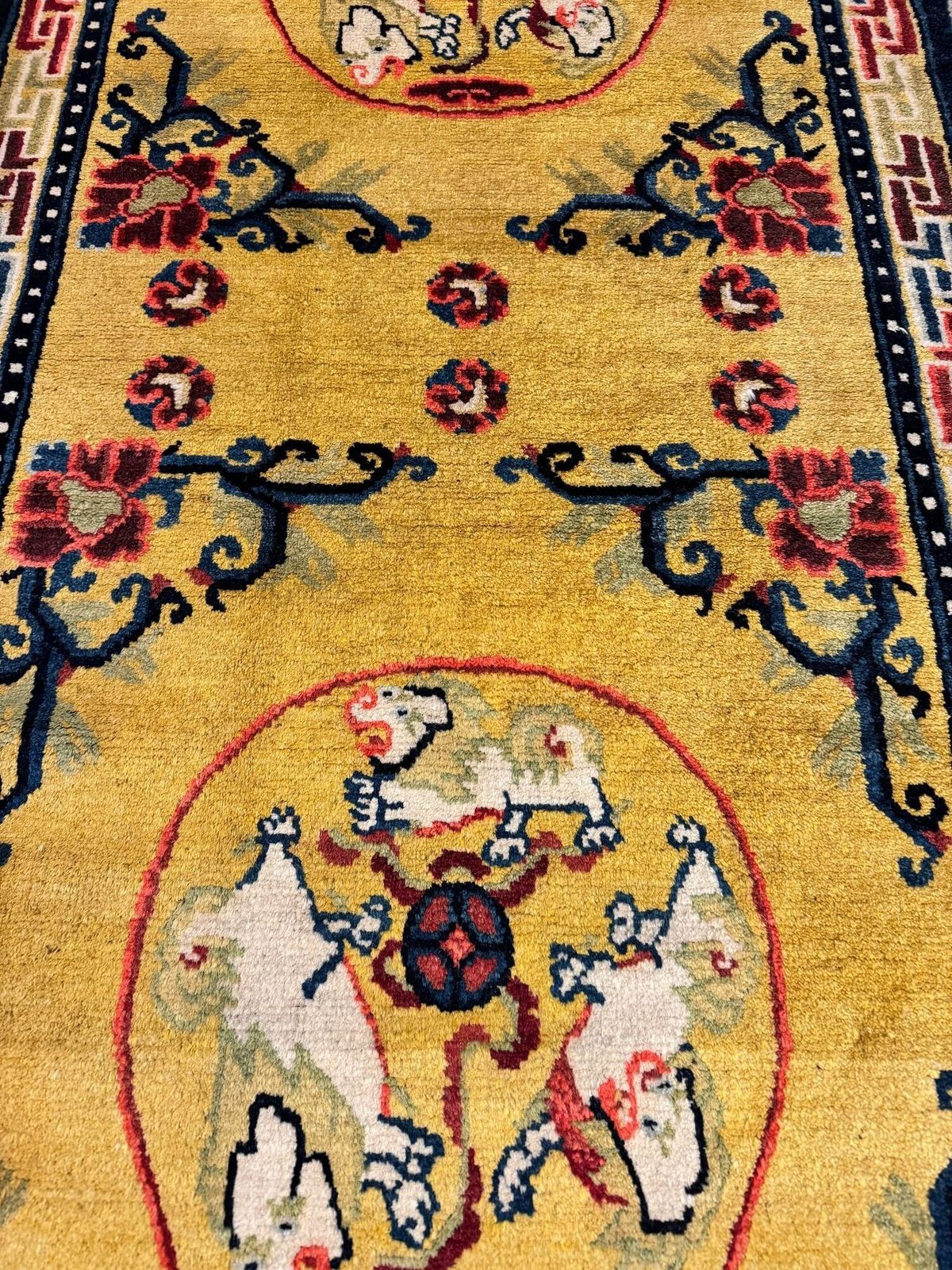 Antique Chinese Ningxia Rug 1.70m X 0.77m photo vintage