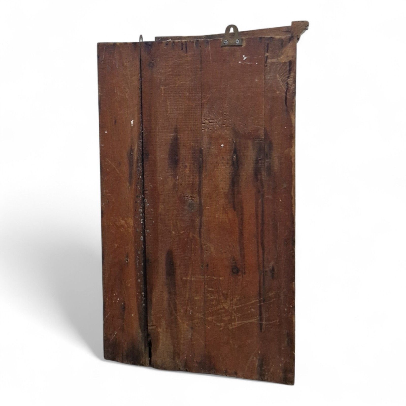 photo for sale Victorian Oak Wall Mounted Corner Cupboard – Antique Rustic Cabinet With Key