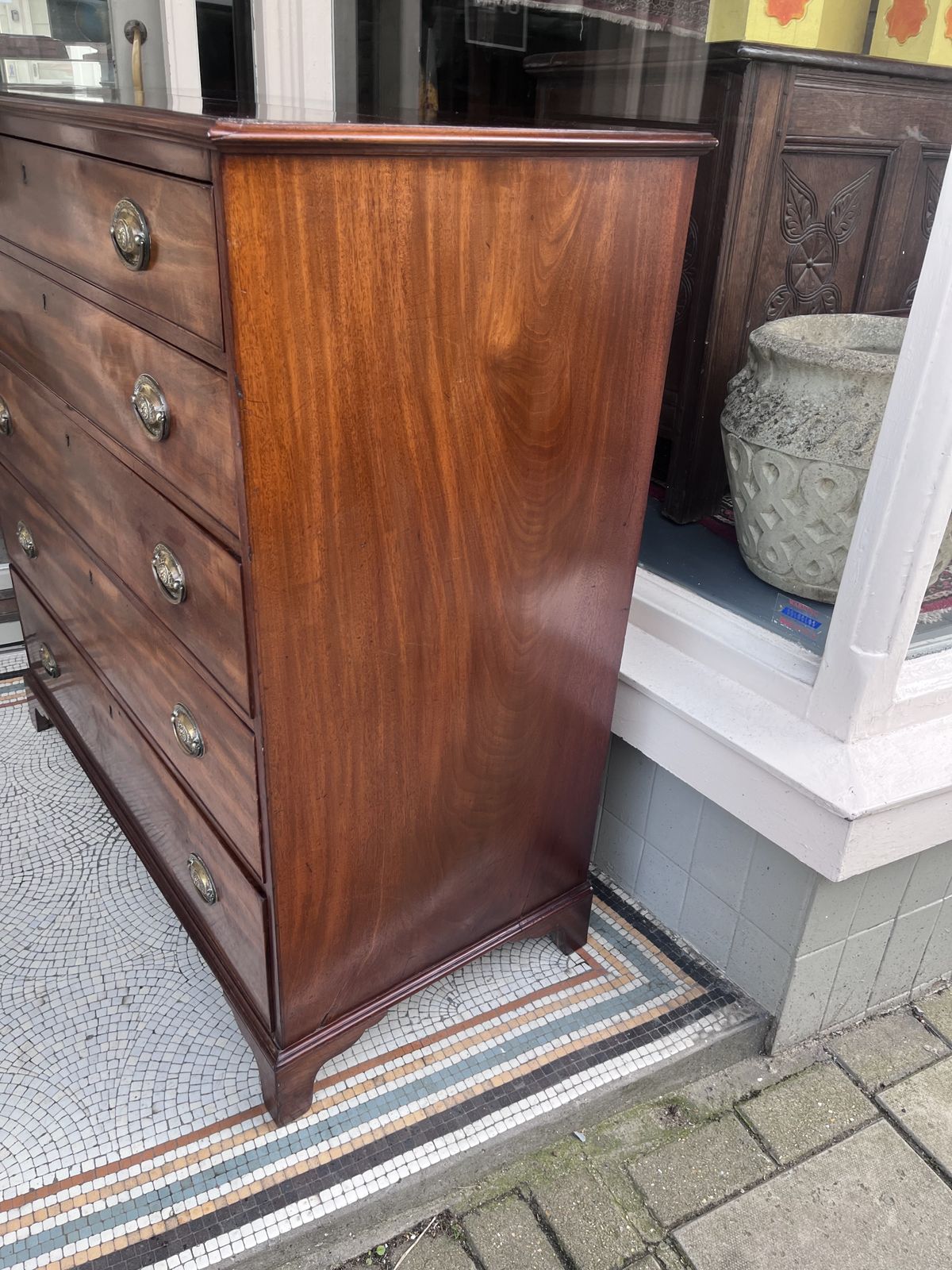 Antique Mahogany Large Chest Of Five Drawers photo 995.0