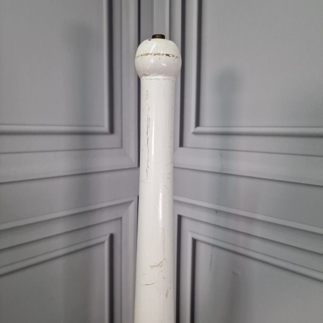 photo for sale Retro Vintage Standard Lamp Painted Wood Turned Room Floor Light For Rewiring