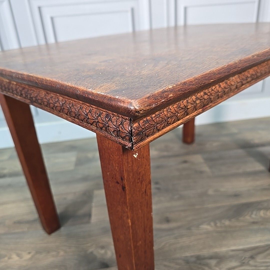 Furniture Antique Wooden Table  Occasional Coffee Side Arts And Crafts Vintage Style photo