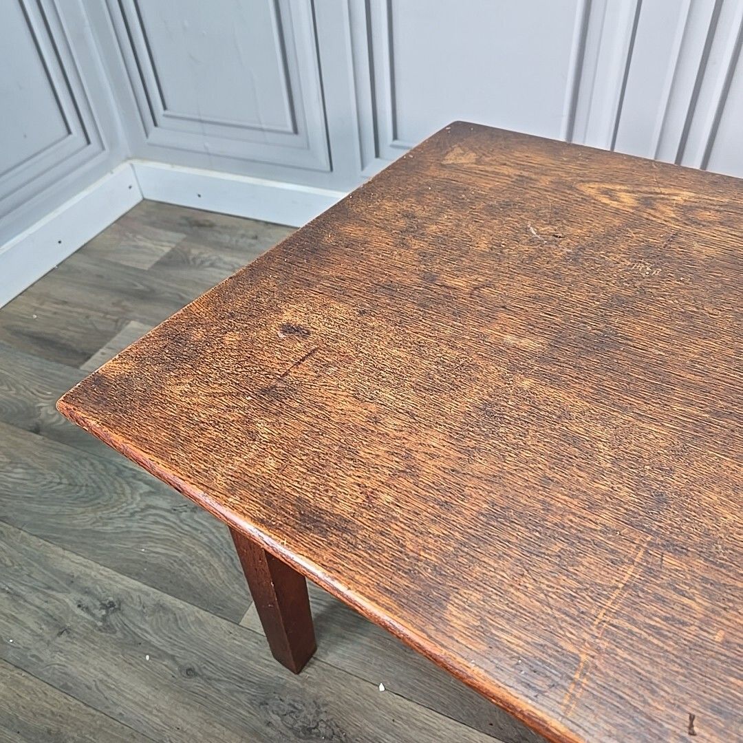 87.0 Antique Wooden Table  Occasional Coffee Side Arts And Crafts Vintage Style photo