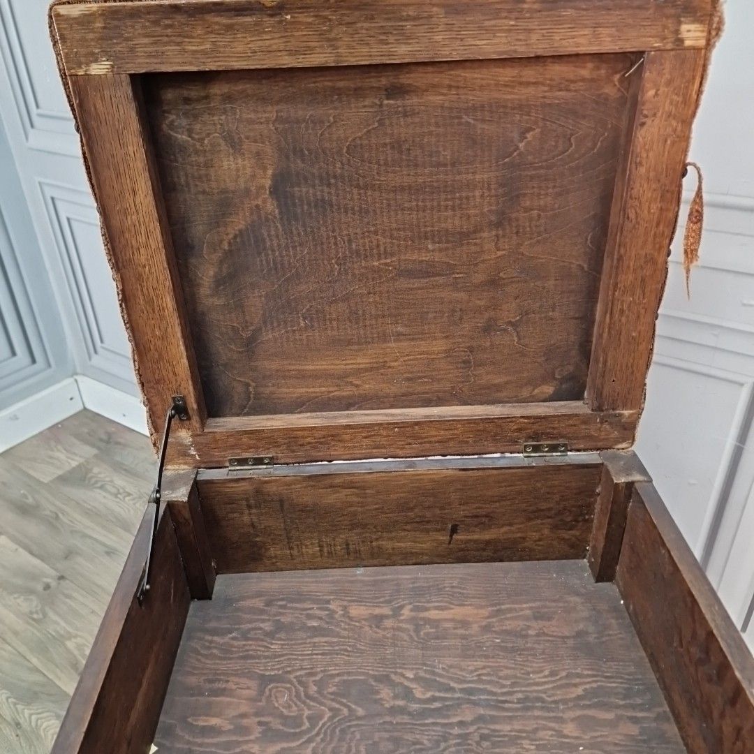 Vintage Oak Piano Sewing Stool Lift Up Seat Storage Arts & Crafts Style Retro photo buy