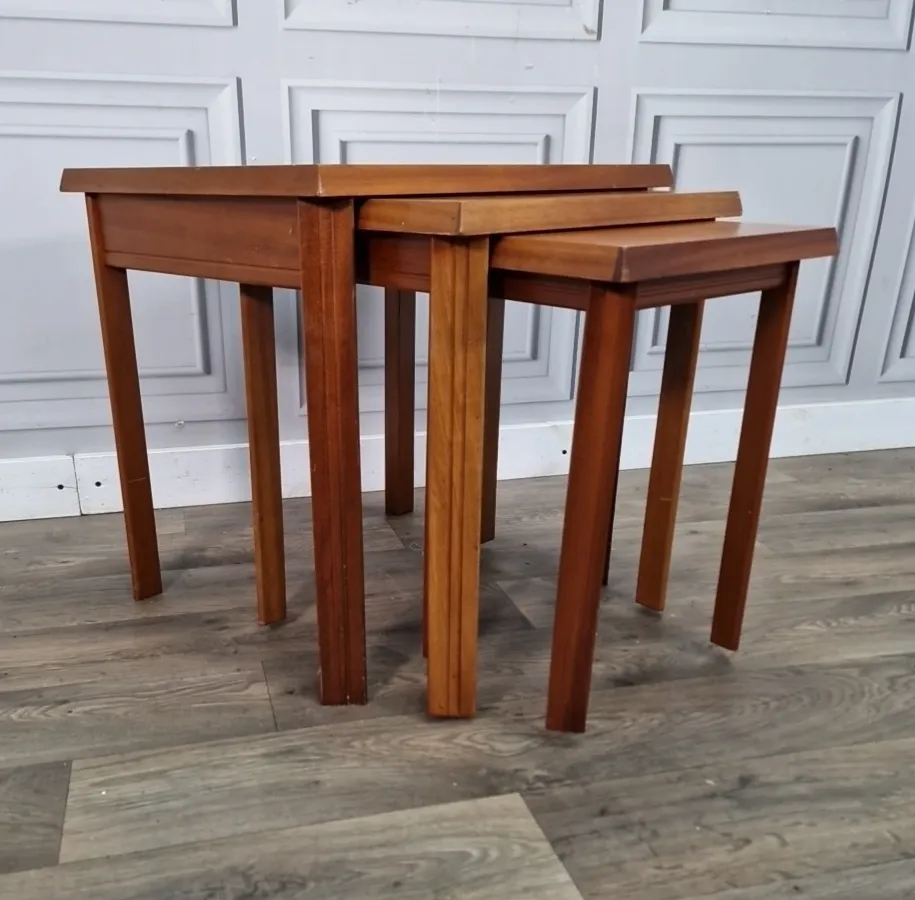 Retro Nest Of Tables Vintage Mid Century Teak Veneer – Danish For Up Cycle photo furniture