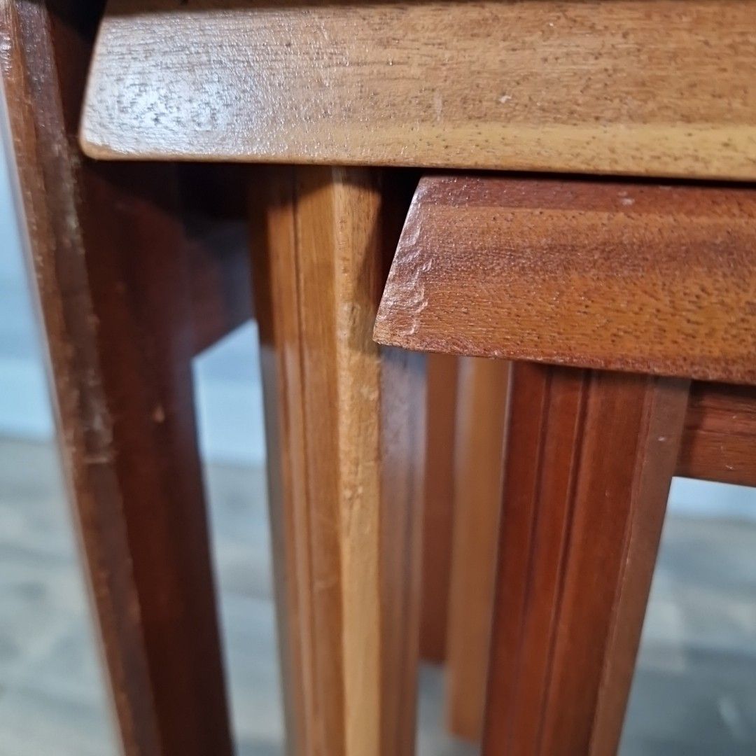 photo buy Retro Nest Of Tables Vintage Mid Century Teak Veneer – Danish For Up Cycle
