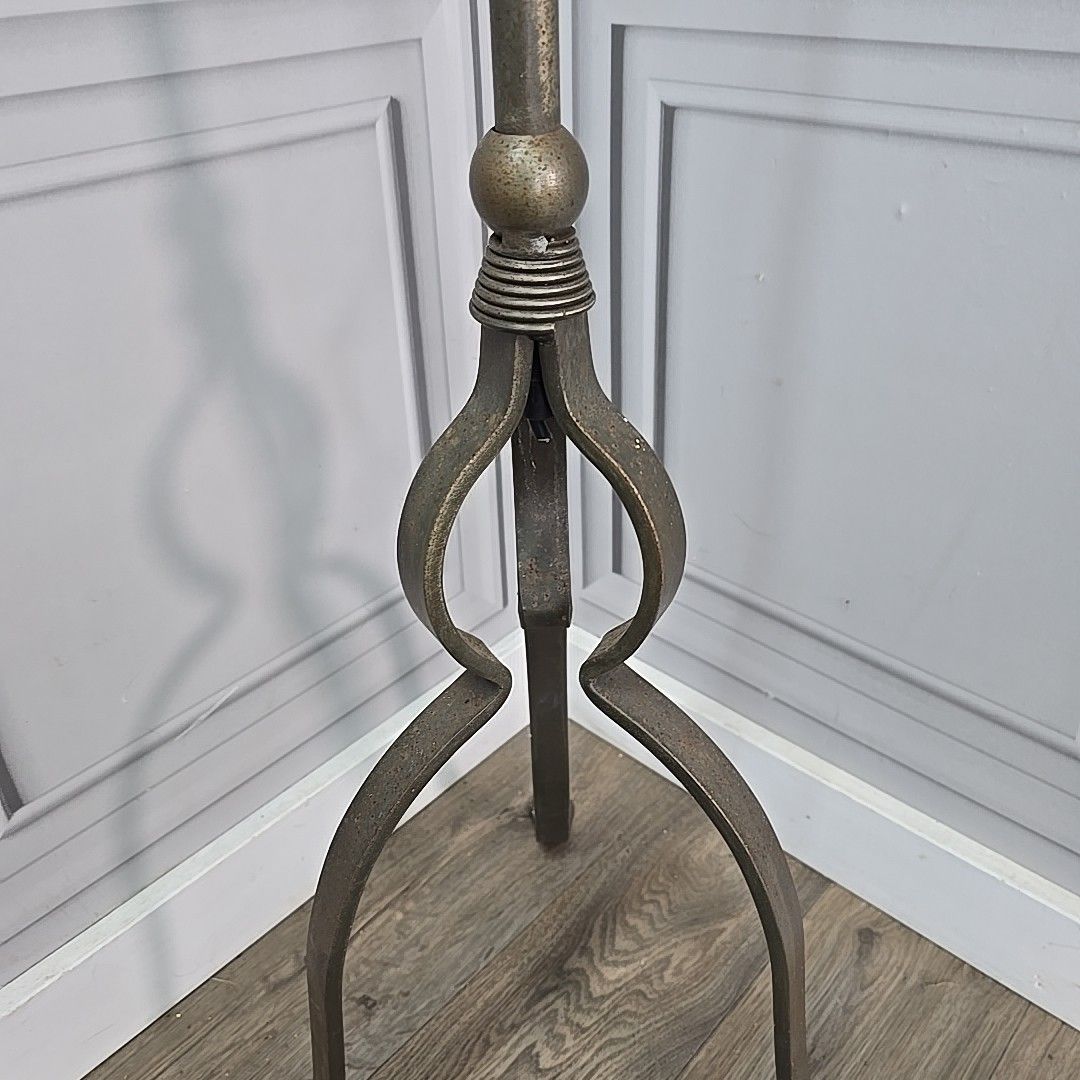 Vintage Standard Lamp Industrial Iron Metal Floor Light Tripod For Rewiring photo vinterior