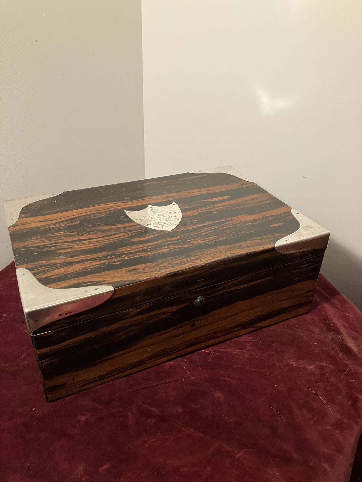 Antique Humidor In Coromandel Wood With Military Provenance photo furniture