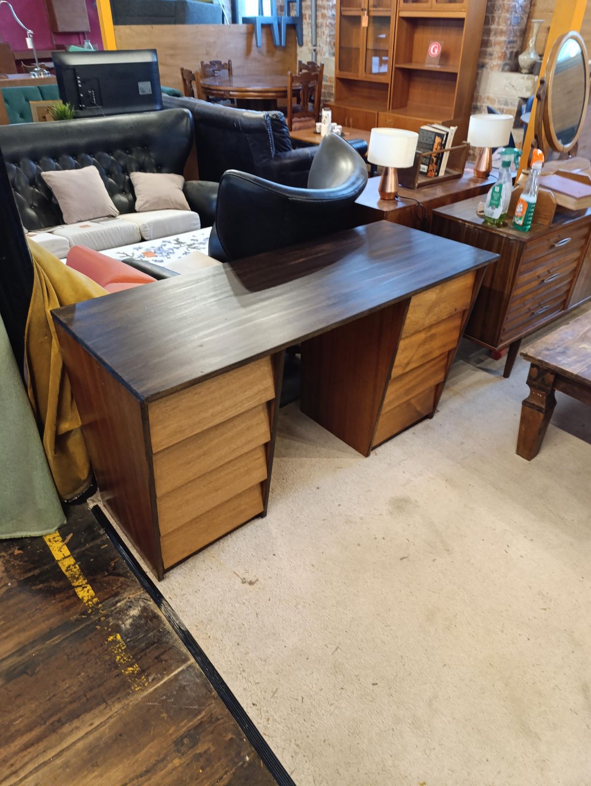Mid Century One Off Teak Desk, 1980s photo for sale