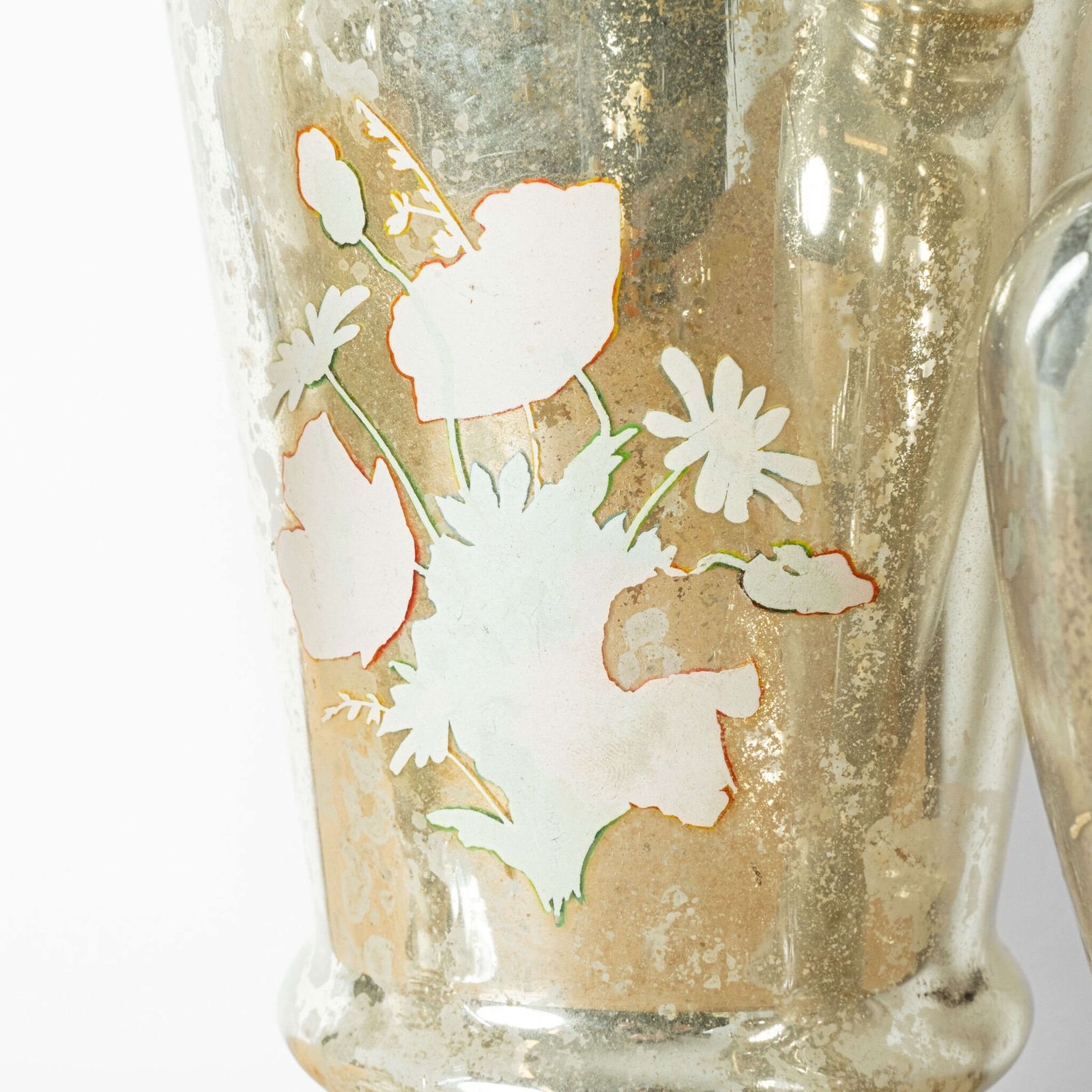 Mercury Glass Vases, 1800s, Antique photo 295.0