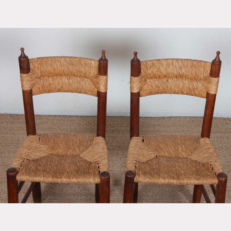 photo furniture Set Of 6 Straw Chairs, French Craftsmanship, 1940