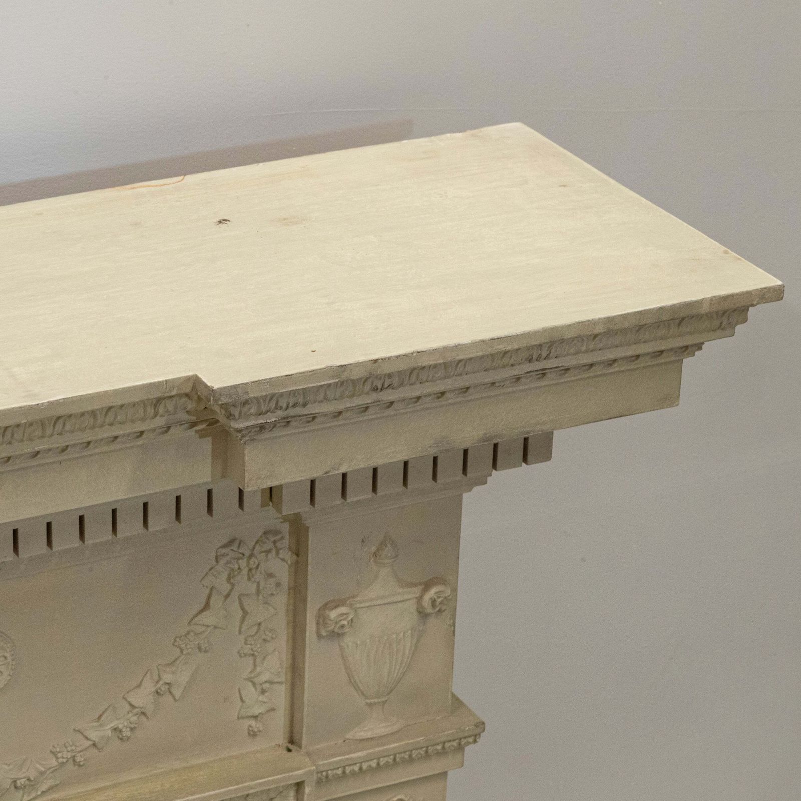 Reclaimed Ornate Regency Style Wooden Surround With Slate Slips photo vinterior