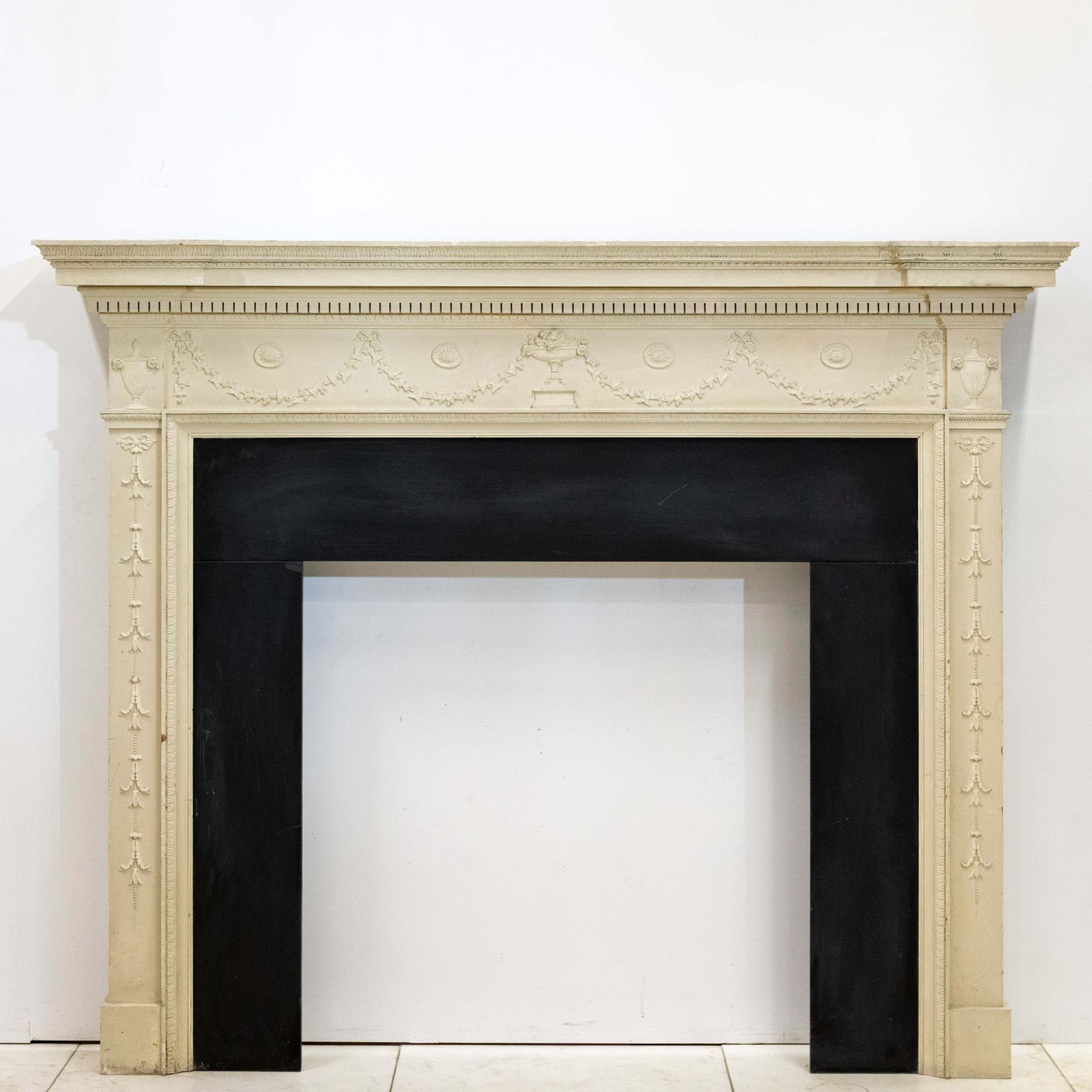 Reclaimed Ornate Regency Style Wooden Surround With Slate Slips photo buy