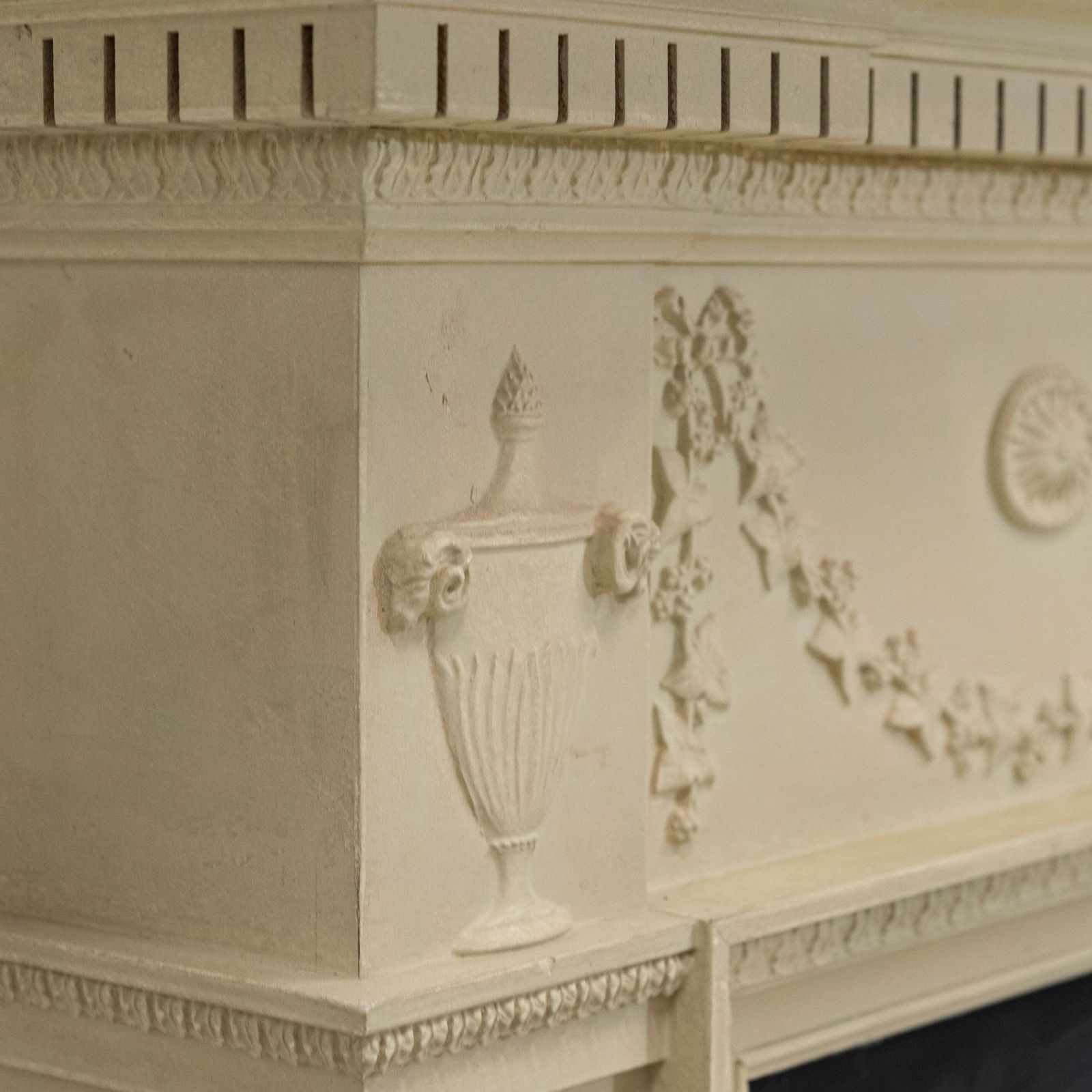 photo furniture Reclaimed Ornate Regency Style Wooden Surround With Slate Slips