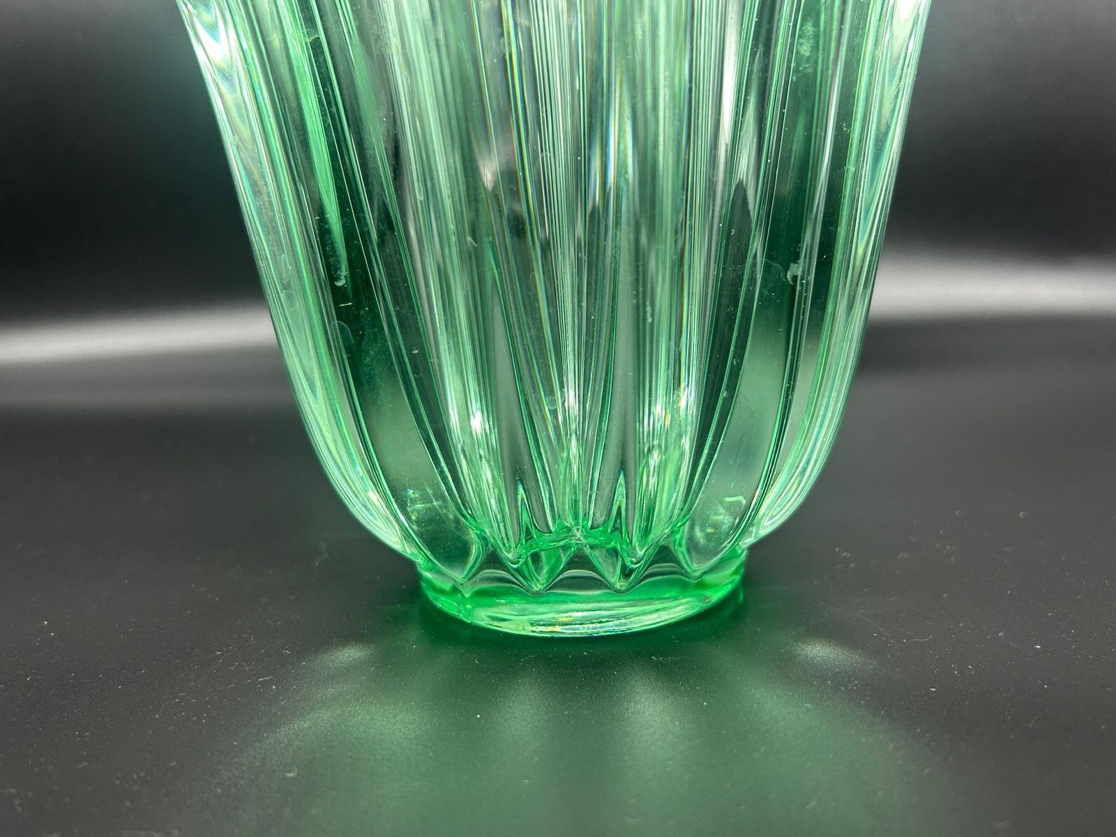 Green Crystal Vase By Pierre D'avesn Sculptural Design 1950s France photo buy