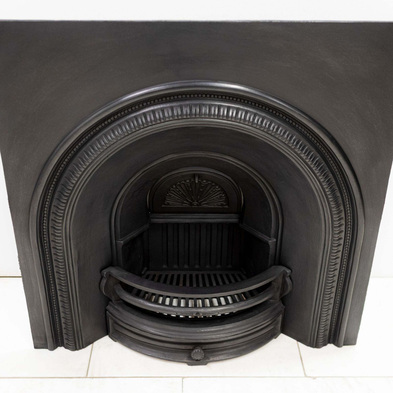 Antique Cast Iron Arched Fireplace Insert photo vinterior