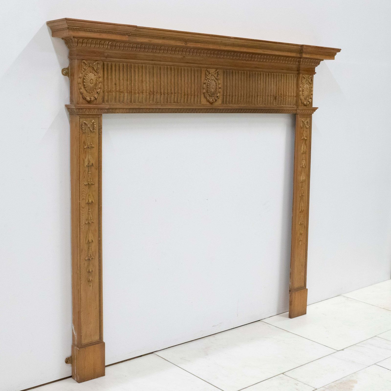 Antique Georgian Pine Wooden Fireplace Surround photo for sale
