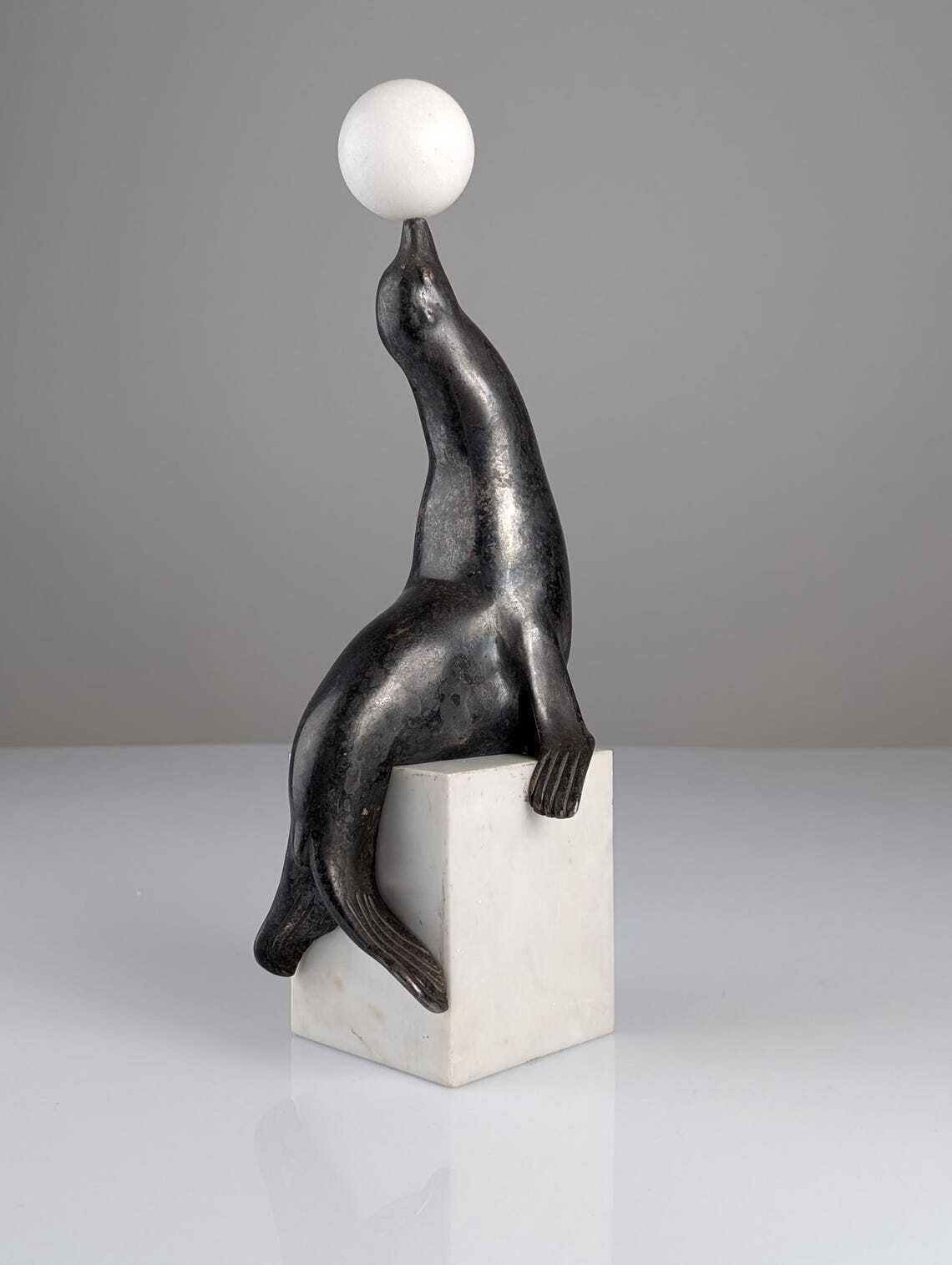 Art Deco Sea Lion Sculpture By Marcel André Bouraine 1920s photo for sale