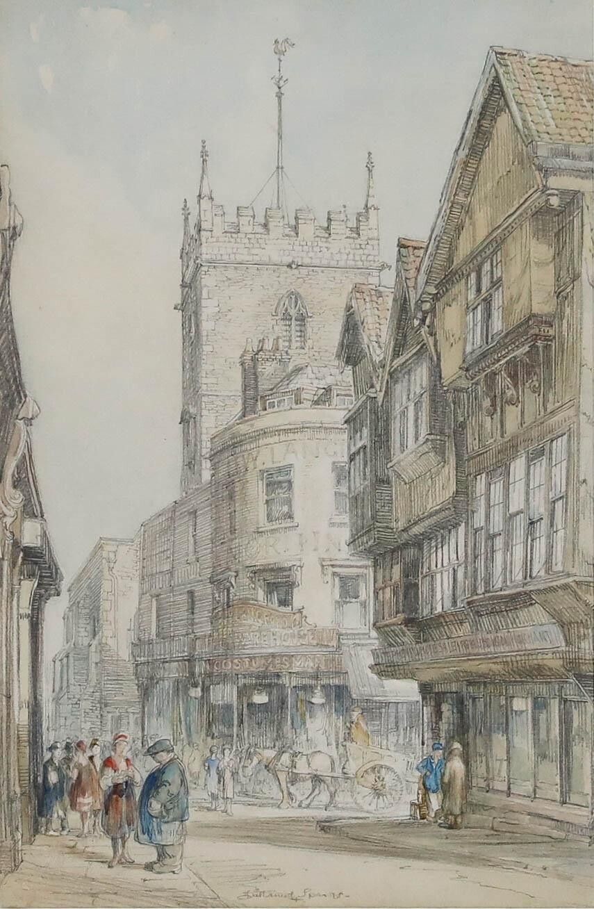 Nathaniel Sparks Re (1880 1956) Graphite Drawing, Mary Le Port Street photo furniture