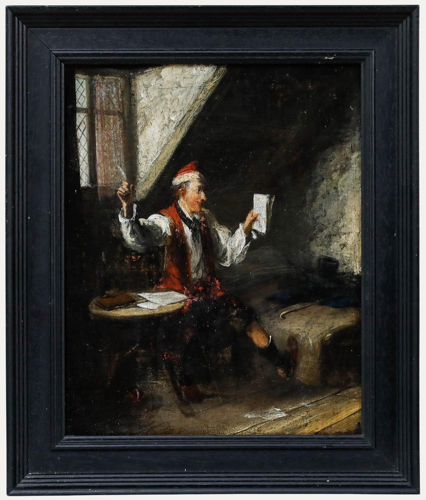 Framed 19th Century Oil The Poet's Inspiration