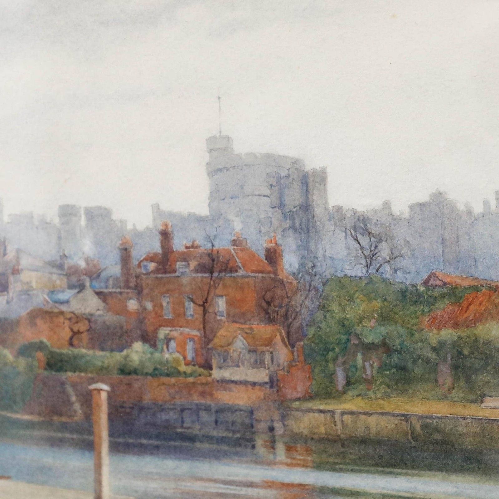 Russell Dowson (1841 1914) Framed 1888 Watercolour, Windsor From The Thames photo Art