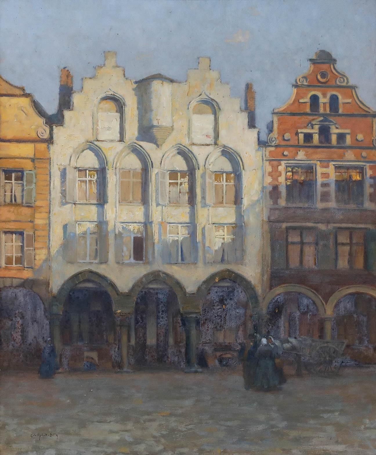 Dilly Georges Hippolyte (1876 1942) Framed Early 20th Century Oil, Arras photo furniture