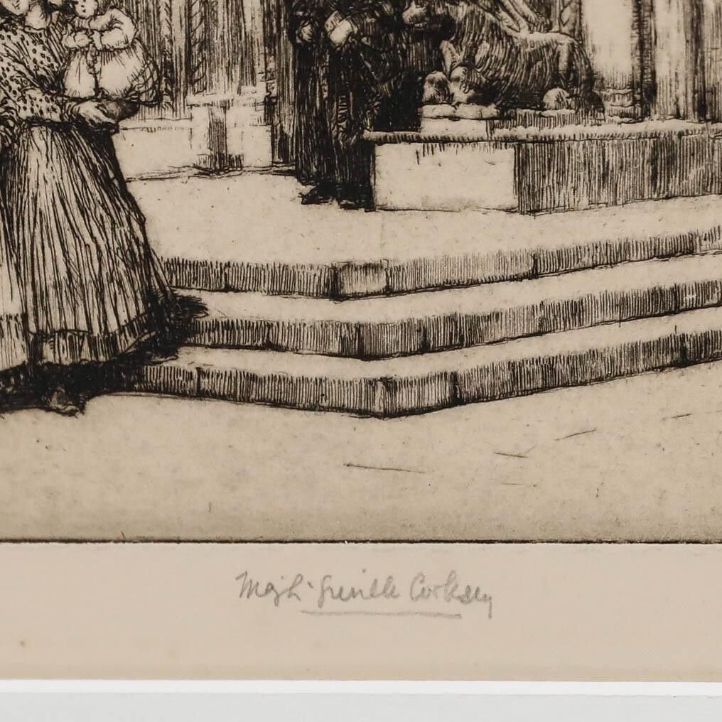 May Louise Greville Cooksey (1878 1943) Framed 1916 Etching, Verona Cathedral photo Art