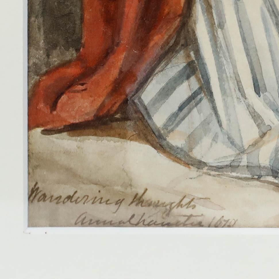 Anna Maria Charretie (1819 1875) 1870 Watercolour, Wandering Thoughts photo Art