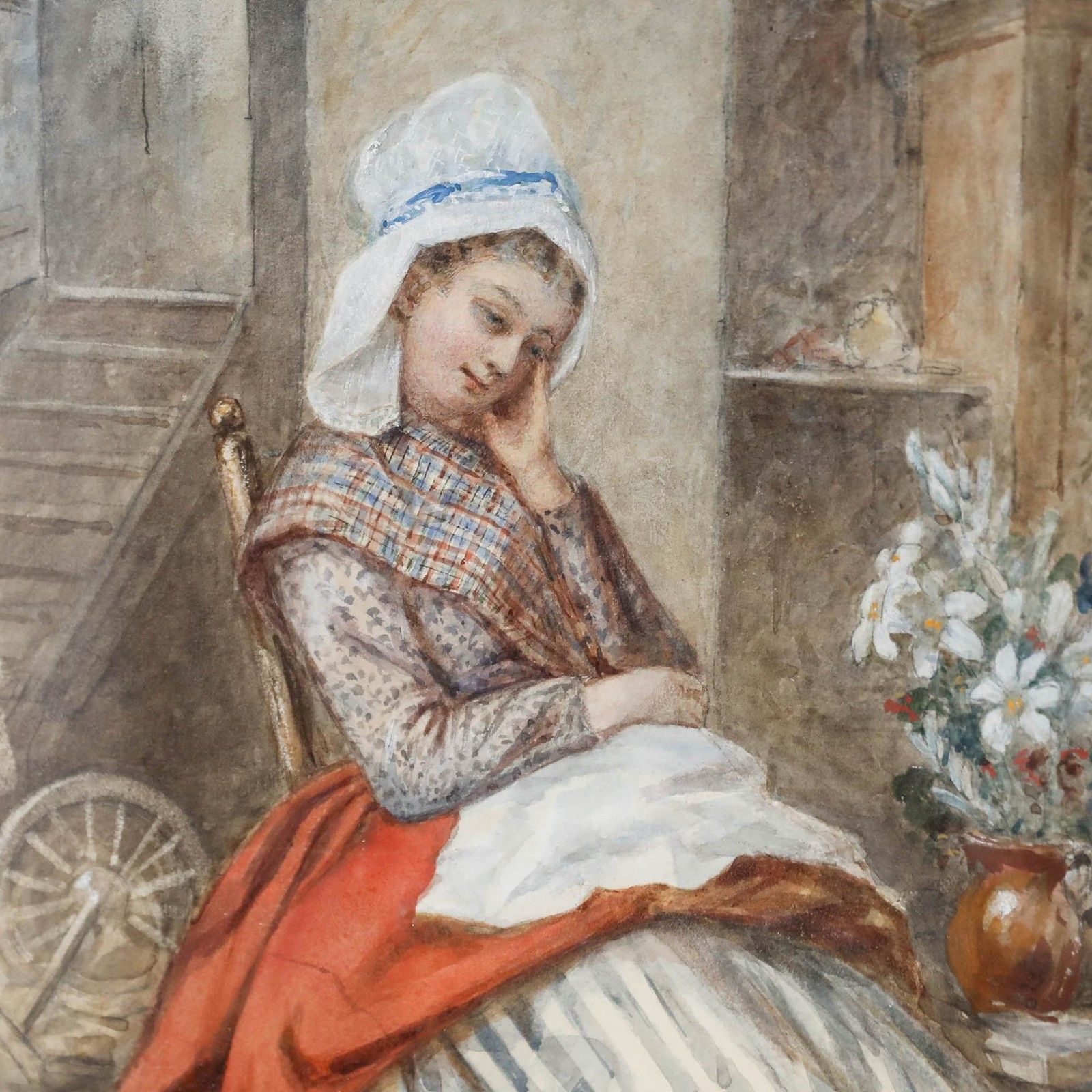 Anna Maria Charretie (1819 1875) 1870 Watercolour, Wandering Thoughts photo 225.0