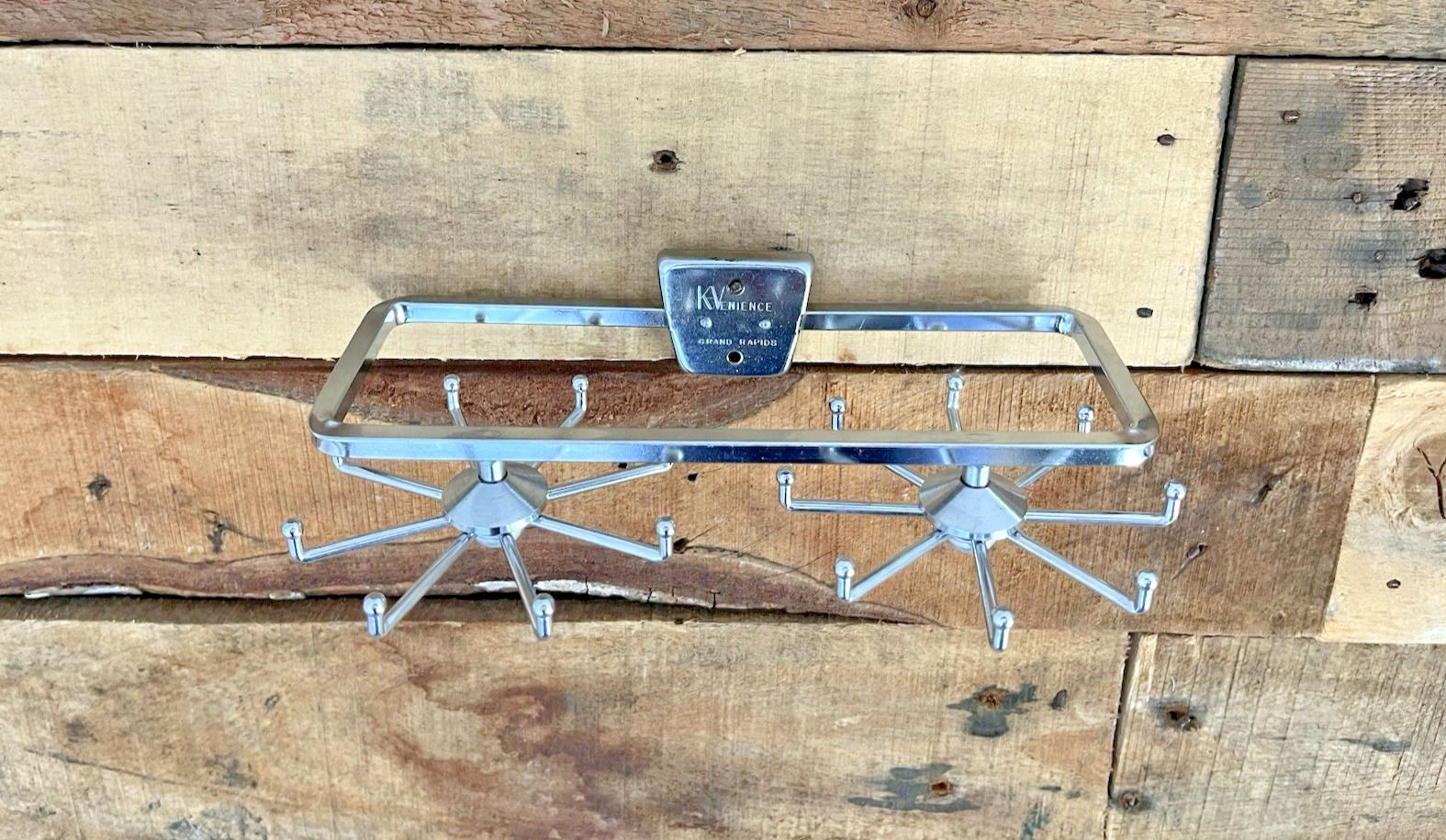 photo vinterior Mid Century Modern 60's Atomic Sputnik Revolving Tie Hook Stand Rack Jewellery