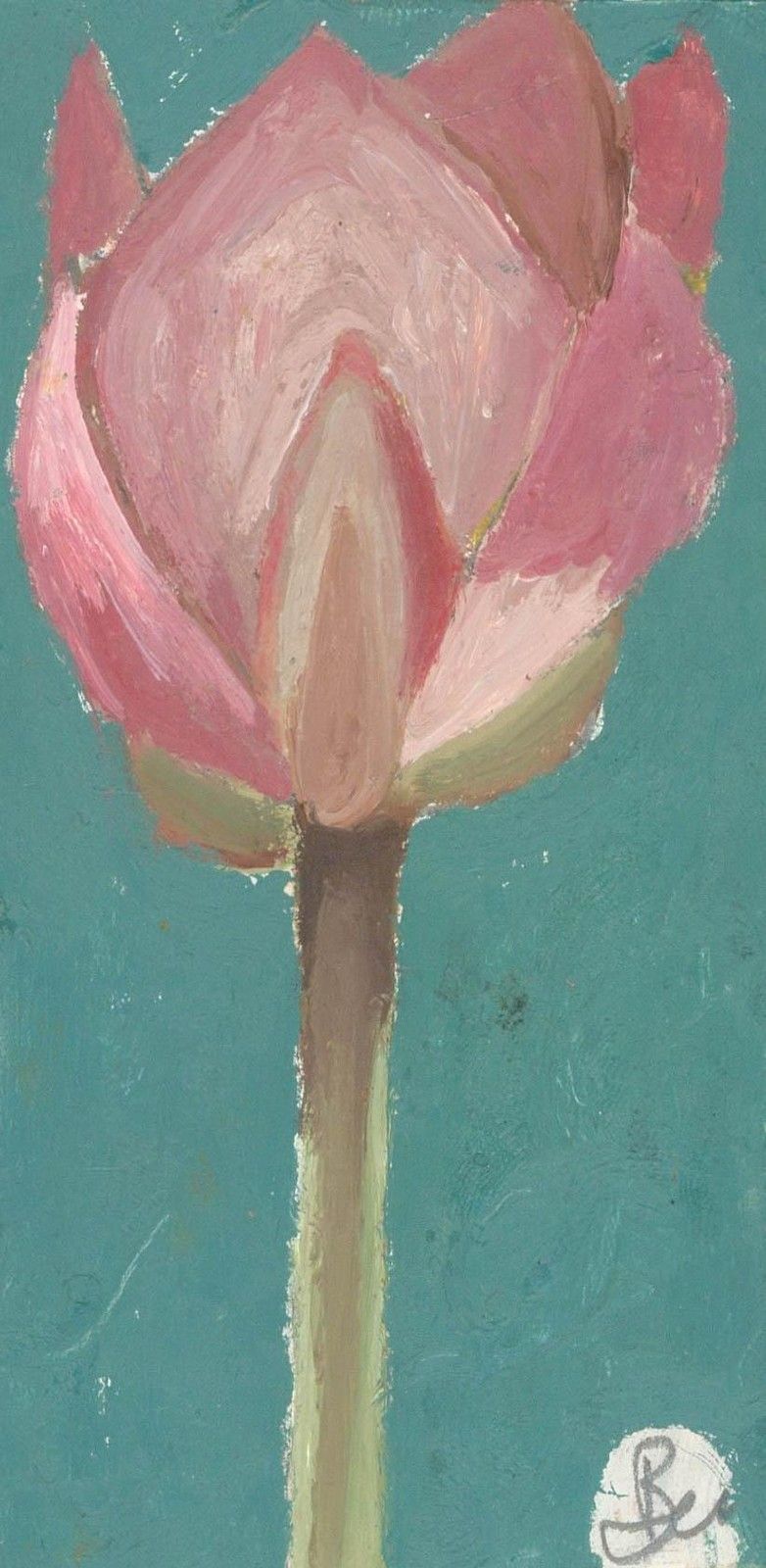 Ben Carrivick Contemporary Oil, Pink Tulip photo furniture