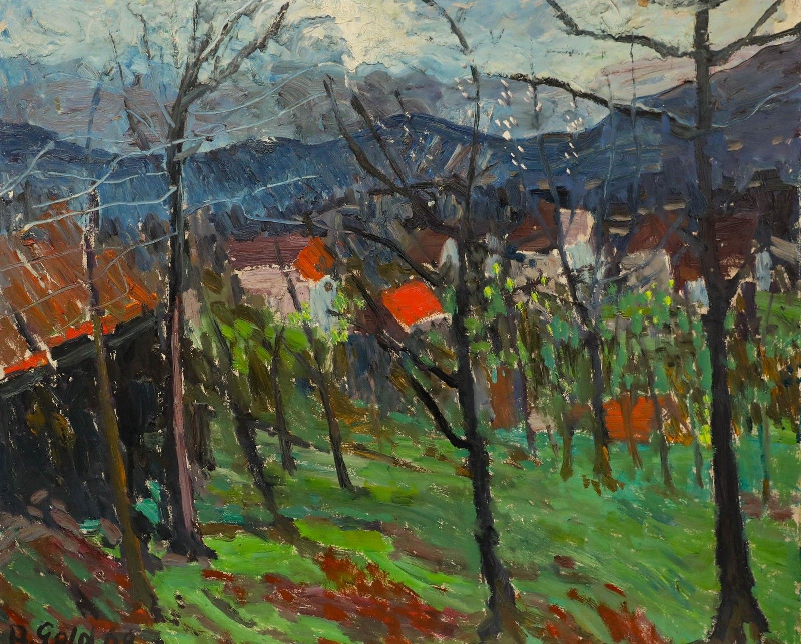 Anton Gold (1914 1970) 1968 Oil, In Evening Light photo furniture