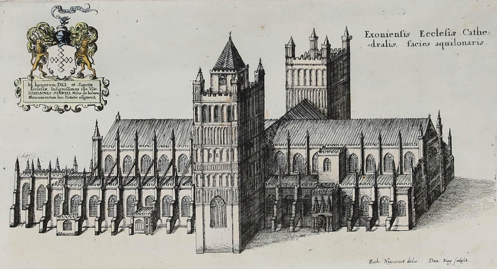Daniel King After Richard Newcourt 17th Century Etching, Exeter Cathedral photo furniture
