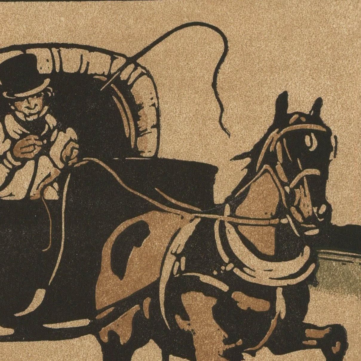 Sir William Nicholson (1872 1949) Early 20th Century Woodcut, The Cabriolet photo for sale