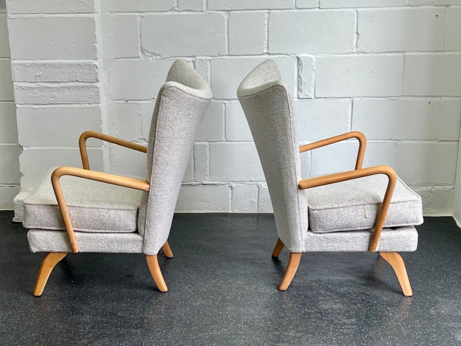 Pair Midcentury Howard Keith Bambino Chairs New Upholstery (Delivery Available) photo Furniture