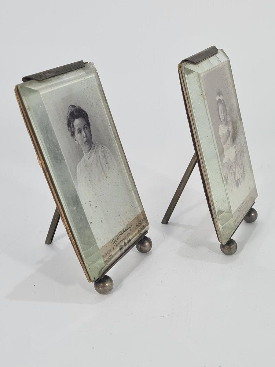 Antique Photo Frames With Beveled Glass, Europe, 1900s, Set Of 2 photo 320.0