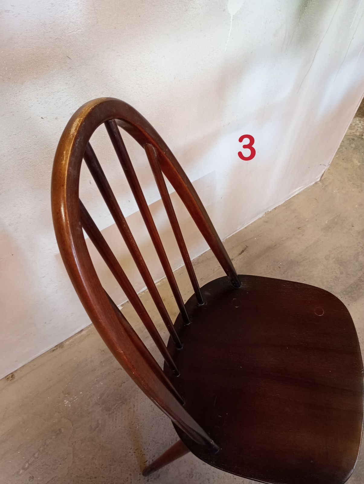 Vintage Ercol Quaker Model 365 Dining Chairs In Dark Brown Finish photo for sale