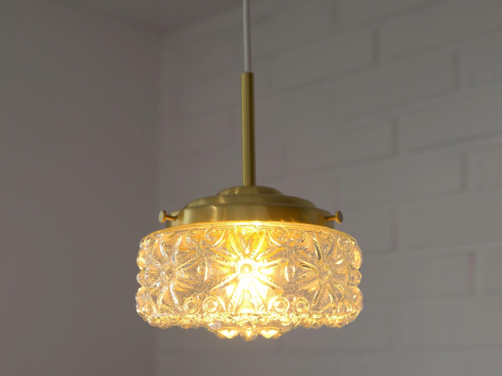 1 Of 2 Redesign Glass Pendant Lamps: Vintage Hanging Brass Lighting
