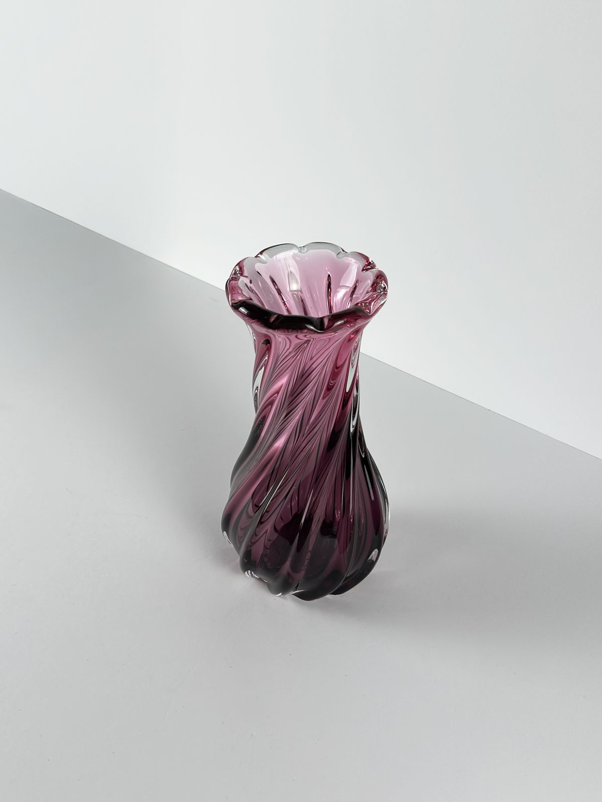 Pink Czech Cased Glass Vase By Josef Hospodka For Chribska, 1970s photo for sale