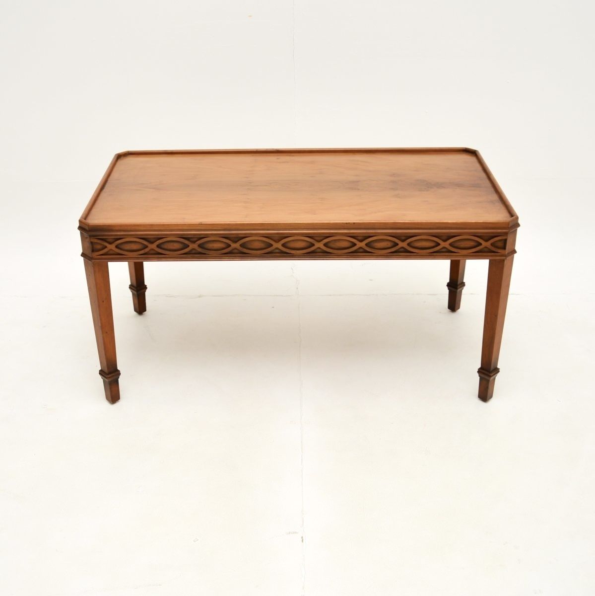 Antique Georgian Style Yew Wood Coffee Table photo furniture